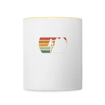 Retro Climbing Dad Like A Regular Dad But Cooler - Contrasting Mug - white/yellow - Front