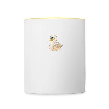 Schwan Whisperer Tiere Tierliebhaber Schwan - Tasse zweifarbig - Weiß/Gelb - Vorne
