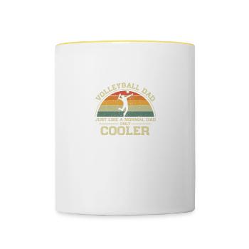Volleyball Dad Just Like A Normal Dad Only Cooler - Contrasting Mug - white/yellow - Front