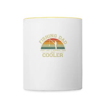 Pêche Papa Normal Père Seulement Cool Papa - Mug contrasté - blanc/jaune - Devant