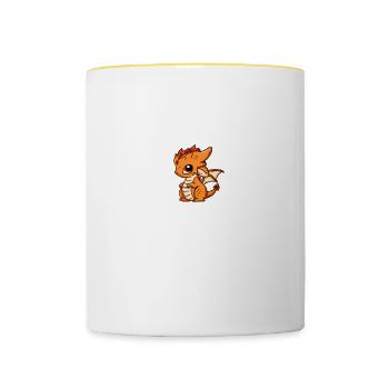 Dragon Whisperer Dragon Créatures Mythiques Conte de Fées - Mug contrasté - blanc/jaune - Devant
