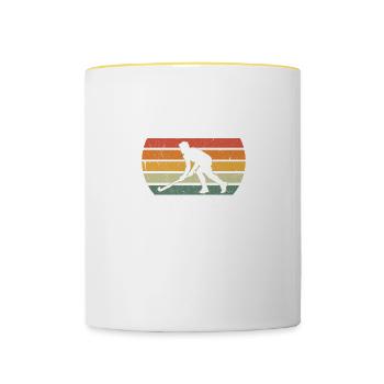 Hockey Papa Normal Père Seulement Cool Papa - Mug contrasté - blanc/jaune - Devant
