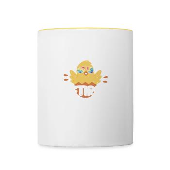This Chick Is Retired For Women Retirement Pension - Contrasting Mug - white/yellow - Front