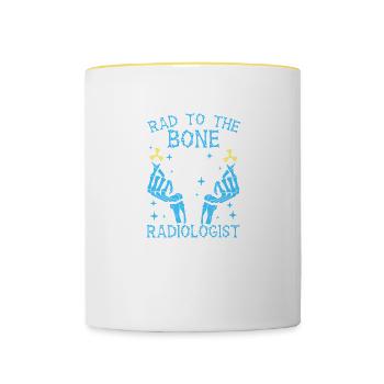 Rad To The Bone Radiologie Arzt Röntgen Doktor - Tasse zweifarbig - Weiß/Gelb - Vorne