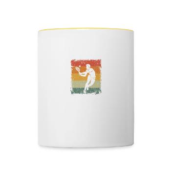 Tennis Papa Lustige Vater Sprüche Vatertag - Tasse zweifarbig - Weiß/Gelb - Vorne