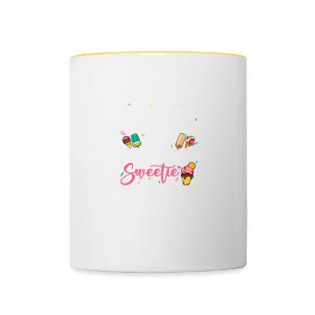 Ice Cream Party Anniversaire Grand-père Gaufrier - Mug contrasté - blanc/jaune - Devant