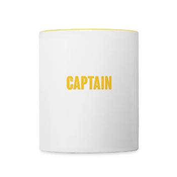 Pilote d’aéronef d’aviation Aviateur Pilote Capitaine - Mug contrasté - blanc/jaune - Devant