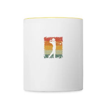 Golf Dad Like A Normal Dad Only Cooler - Contrasting Mug - white/yellow - Front
