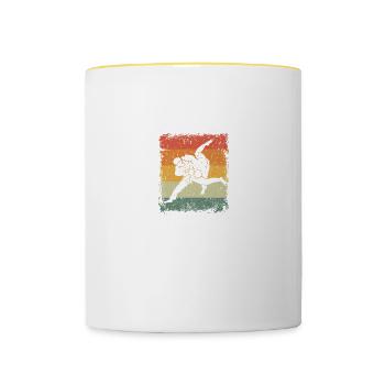 Judo Papa Lustige Vater Sprüche Vatertag - Tasse zweifarbig - Weiß/Gelb - Vorne
