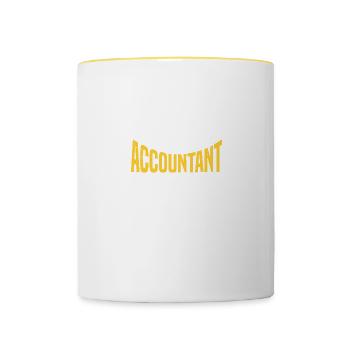 Comptable à la retraite Conseiller fiscal Retraité - Mug contrasté - blanc/jaune - Devant