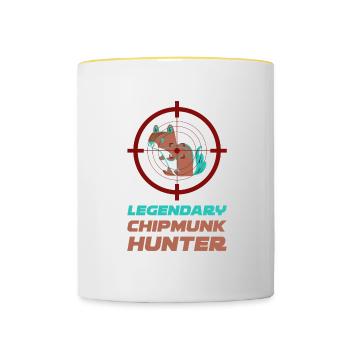 Hunter Squirrel Squirrel Gift - Contrasting Mug - white/yellow - Front