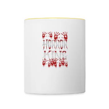 Horror King Effrayant Halloween Film d'horreur - Mug contrasté - blanc/jaune - Devant