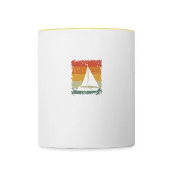 Vintage Sailing Dad Like A Normal Dad Only Cooler - Contrasting Mug - white/yellow - Front