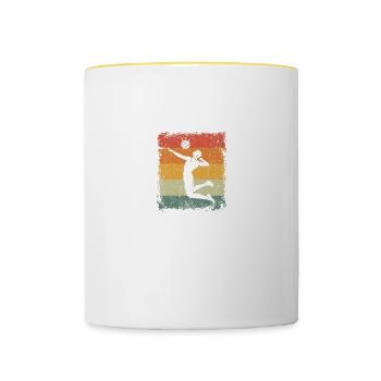 Volleyball Dad Like A Normal Dad Only Cooler - Contrasting Mug - white/yellow - Front