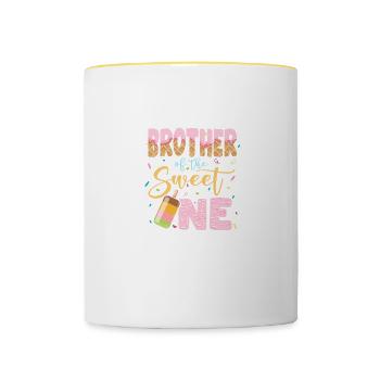 Eiscreme Liebhaber Bruder Schwester Sprüche - Tasse zweifarbig - Weiß/Gelb - Vorne