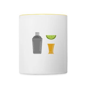 Tequila Threesome Funny Alcohol Party Dire - Mug contrasté - blanc/jaune - Devant