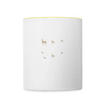 Ce que je fais de mon temps libre Chasseur passion - Mug contrasté - blanc/jaune - Devant