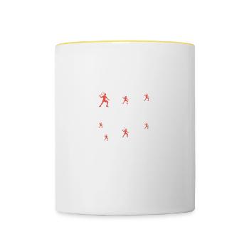 Ce que je fais de mon temps libre – Squash - Mug contrasté - blanc/jaune - Devant
