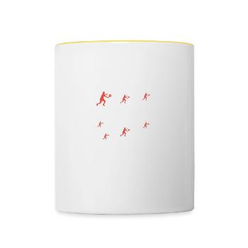 Ce que je fais de mon temps libre – Padel - Mug contrasté - blanc/jaune - Devant