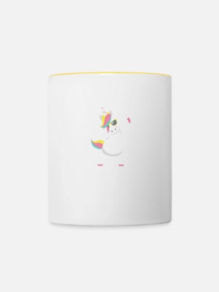 unicorn - Tasse zweifarbig - Weiß/Gelb