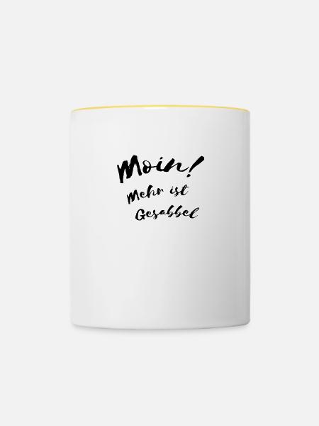 Moin - Tasse zweifarbig - Weiß/Gelb