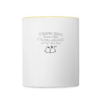 T-shirts avec des phrases amusantes - Fantasmitas - Mug contrasté - blanc/jaune - Devant