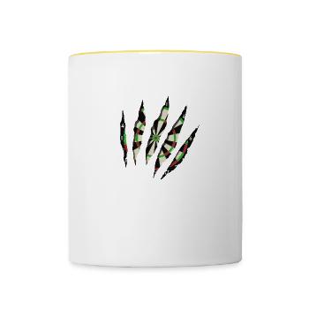 dartboard - Contrasting Mug - white/yellow - Front
