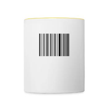 barcode hello - Tasse zweifarbig - Weiß/Gelb - Vorne