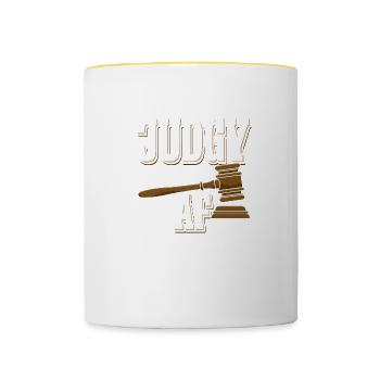 Judgy AF - Tasse zweifarbig - Weiß/Gelb - Vorne
