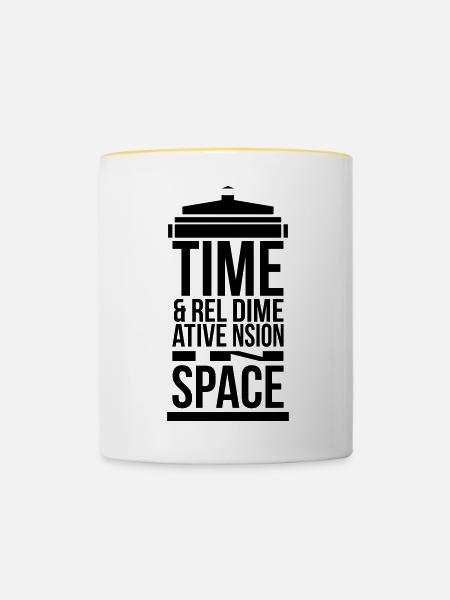 Tardis - Tasse zweifarbig - Weiß/Gelb