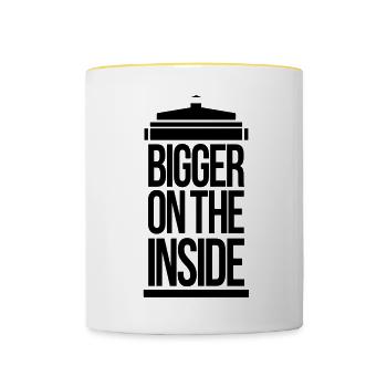 Bigger on the inside - Tasse zweifarbig - Weiß/Gelb - Vorne