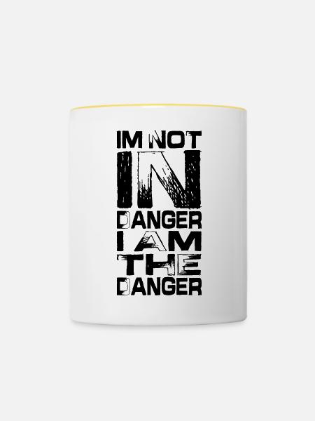 Minimalistischer Horizont - Tasse zweifarbig - Weiß/Gelb