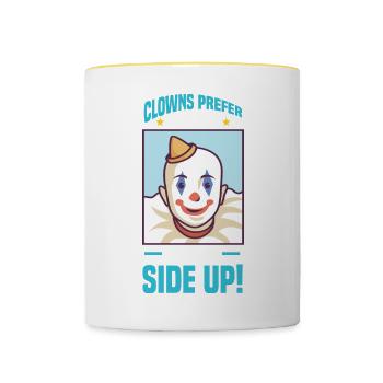 Zirkus Motiv für Krimes & Clown-Fans - Tasse zweifarbig - Weiß/Gelb - Vorne