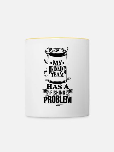 Angler - Tasse zweifarbig - Weiß/Gelb