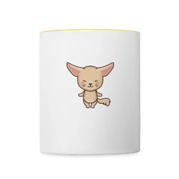 Rien ne vaut un renard Fennec - Mug contrasté - blanc/jaune - Devant