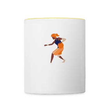 Bien sûr, je suis géniale, je suis une maman de basket-ball - Mug contrasté - blanc/jaune - Devant
