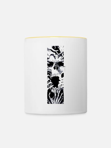 Happy halloween - Tasse zweifarbig - Weiß/Gelb