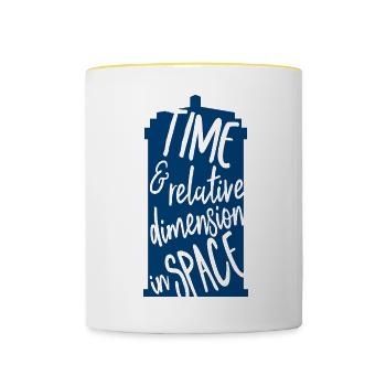 Time and Relative Dimension in Space - Tasse zweifarbig - Weiß/Gelb - Vorne