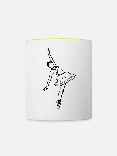 Ballettmädchen - Tasse zweifarbig - Weiß/Gelb