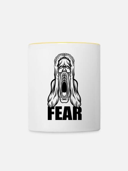 Furcht - Tasse zweifarbig - Weiß/Gelb