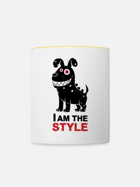 Dog i am the style - Tasse zweifarbig - Weiß/Gelb