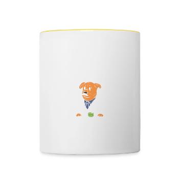 No idea biology student poison - Contrasting Mug - white/yellow - Front