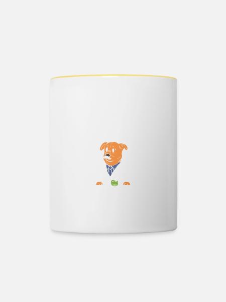 Keine Ahnung Biologiestudent Gift - Tasse zweifarbig - Weiß/Gelb
