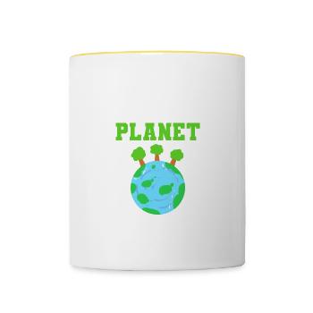 Sauvez notre planète Poison écologiste - Mug contrasté - blanc/jaune - Devant