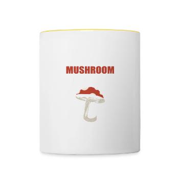 Mushroom Picking Days Fung Culture Gift - Contrasting Mug - white/yellow - Front
