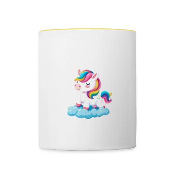 Dream Big Unicorn Inspiration for Unicorn Lovers - Contrasting Mug - white/yellow - Front