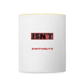 Ma journée n’est pas complète sans l’écriture - Mug contrasté - blanc/jaune - Devant