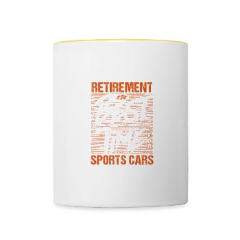 Retirement Is the Best Time for Sports Cars Fun - Contrasting Mug - white/yellow - Front