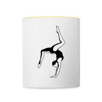 Gymnastics, Gymnast - Girls and Women's Gymnastics - Contrasting Mug - white/yellow - Front