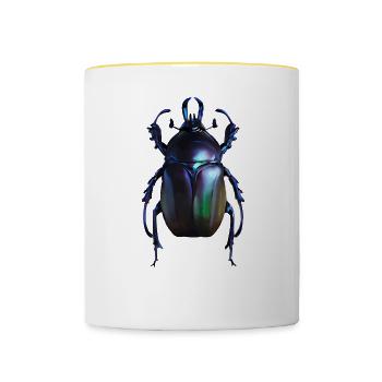 Dung beetle - Contrasting Mug - white/yellow - Front